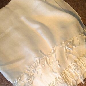 Pashmina White Fringed Wrap/Scarf